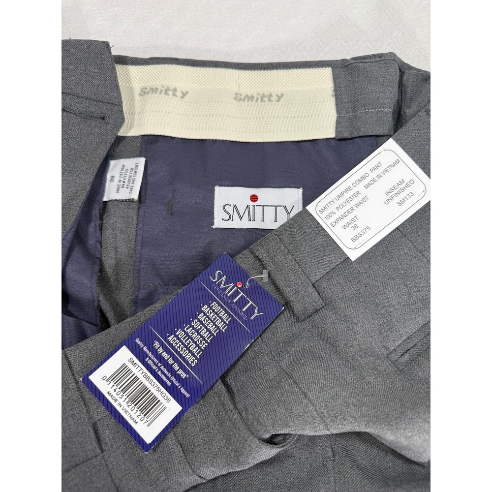 Smitty Umpire Combo Pant Mens 38 Grey Expander Waist Un-hemmed Sporty NEW